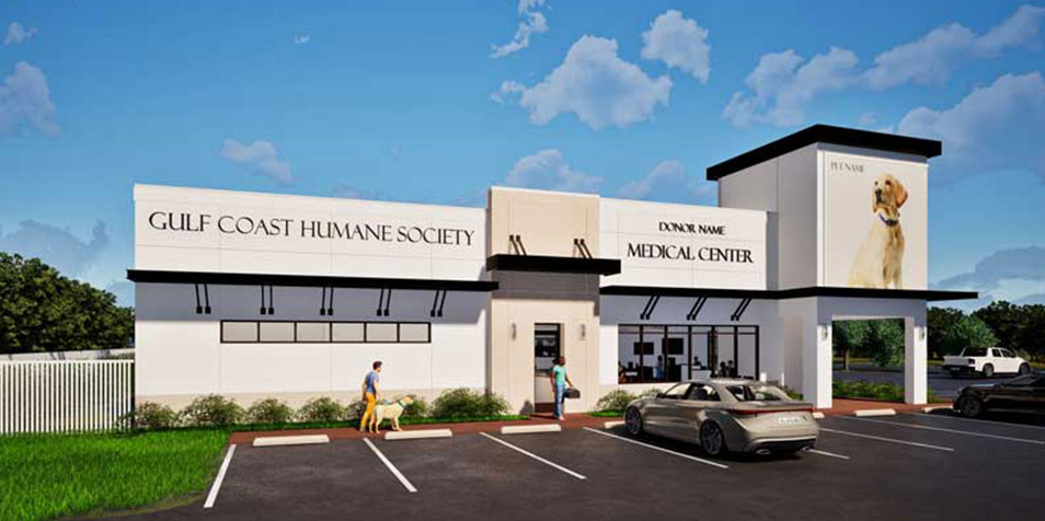 New Gulf Coast Humane Society Veterinary Clinic Rendering | Paws for Wellness Campaign