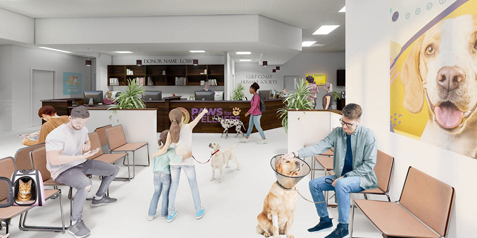 New Gulf Coast Humane Society Veterinary Clinic Rendering | Paws for Wellness Campaign