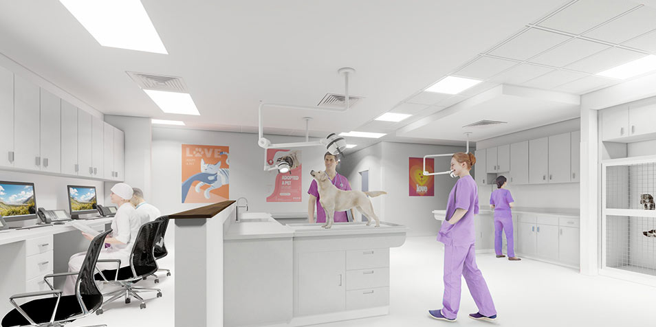 New Gulf Coast Humane Society Veterinary Clinic Rendering | Paws for Wellness Campaign